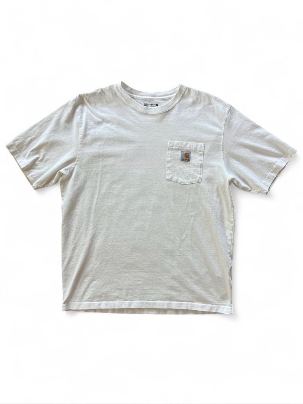 Carhartt K87 Heavyweight Pocket T-Shirt Men's Size Large White Workwear Loose Fi